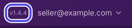 The right end of the top bar with the new version v1.4.4 circled.